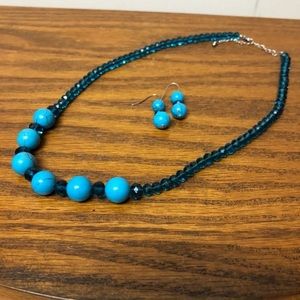 Blue/Turquoise necklace and earring set